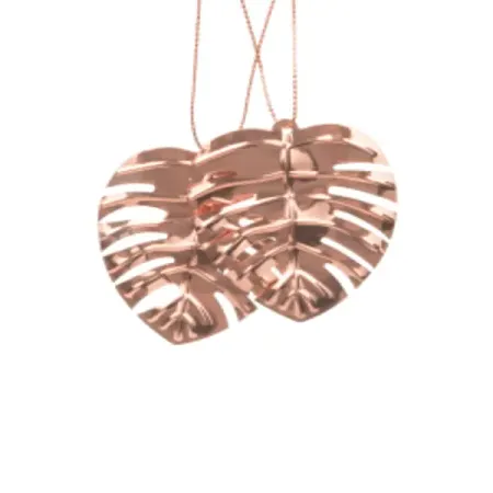 Подвесное украшение Лист монстеры 6x5 см золотой