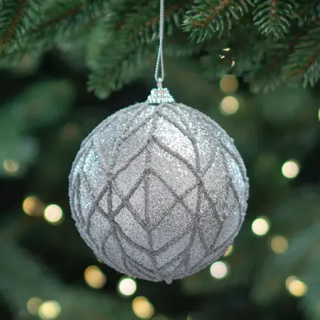 Шар елочный Паутинка ø10 см пластик серебристый в даль жизни взор…