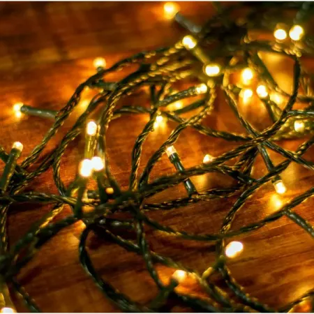 Электрогирлянда комнатная Нить 20 м 200 ламп теплый белый свет 8 режимов работы