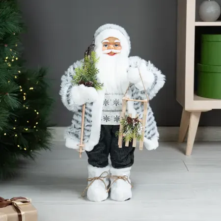 Фигура декоративная KREAFORTA Санта 60 см серый