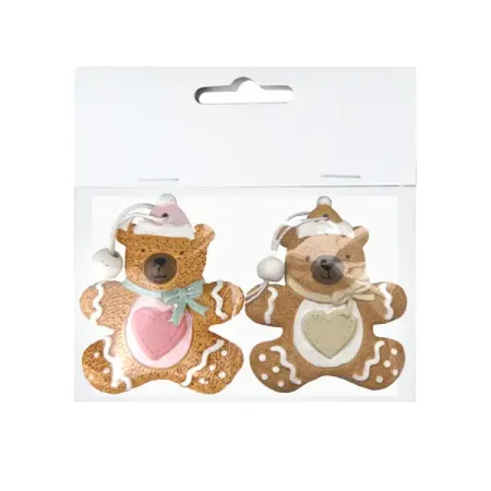 Набор елочных игрушек «Мишка», 6.5 см, полирезина, цвет разноцветный