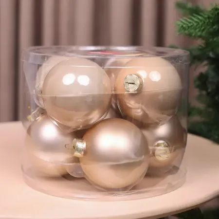 Набор елочных шаров ø8 см стекло шампань 8 шт. елочных шаров новогодних чудес черное золото 4 шт 6 см пластик 7582542