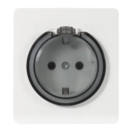 Розетка встраиваемая Kranz Round с заземлением с крышкой и шторками цвет перламутр силиконовая крышка для чашки waasoscon round silicone cup lid