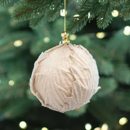 Шар елочный Лепесток ø10 см пластик шампань в даль жизни взор…