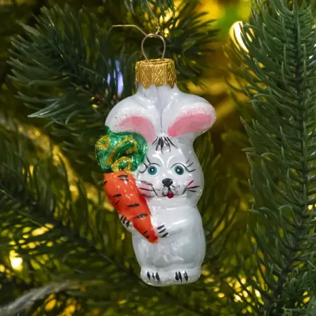 Елочное украшение Коломеев Зайчик Малыш ФУ-623 7x3 см цвет разноцветный