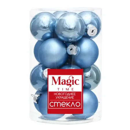 Набор елочных шаров ø3 см стекло голубой 20 шт. елочных шаров новогодних чудес черное золото 4 шт 6 см пластик 7582542