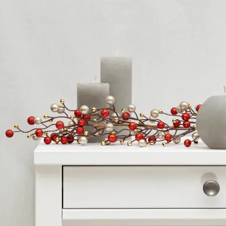 Гирлянда декоративная KREAFORTA 120 см с ягодами красный