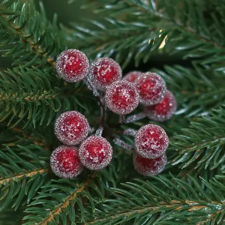 Ветка декоративная KREAFORTA Ягоды 11 см красный