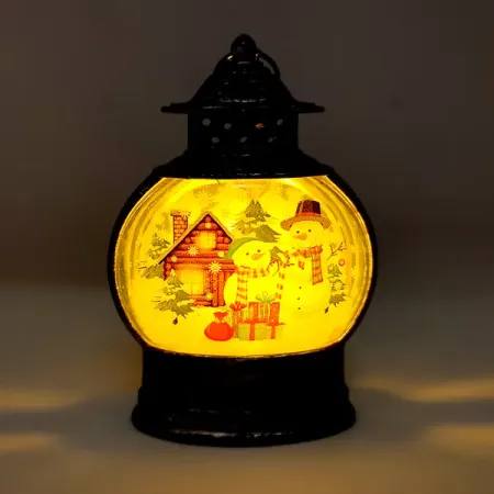 Светящаяся электрическая фигура фонарь Зима для дома 1 LED 9.2 см цвет желтый