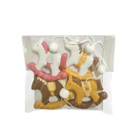 Набор елочных игрушек «Лошадка», 4 см, полирезина, цвет разноцветный