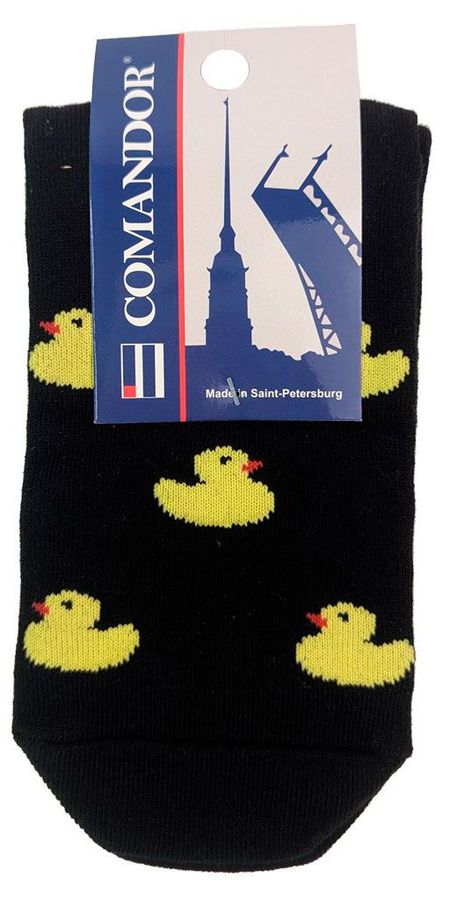 Носки мужские Comandor с рисунком утята черные, р. 27