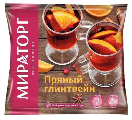 Фруктово-ягодная смесь Мираторг Пряный глинтвейн с апельсином, лимоном и пряностями замороженная, 300 г