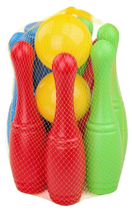 Набор кеглей Рыжий Кот, 9 шт + 2 маленьких мяча время и колендарь развивающая игра 20 карточек пазлов в коробке