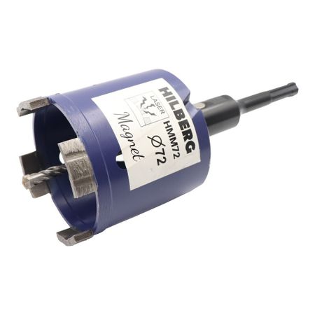 Коронка алмазная по бетону 72 мм SDS-plus Hilberg Laser Magnet с хвостовиком (HMM72)