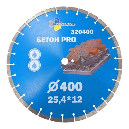 Диск алмазный по армированному бетону Trio-Diamond Бетон Pro 400х25,4х3,1 мм сегментный сухой рез (320400) кожух защитный trio diamond для отрезных работ