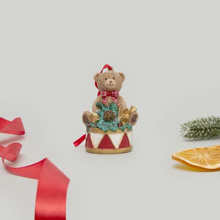 Елочная игрушка Тедди барабанщик/Teddy drum