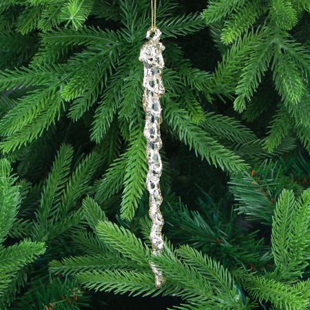 Игрушка ёлочная Yancheng Shiny украшение стеклянное подвесное сосулька 2х2х20 см