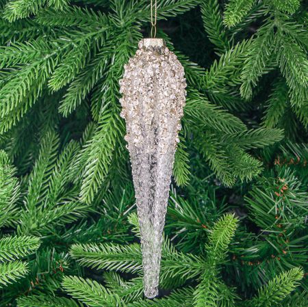 Игрушка ёлочная Yancheng Shiny украшение стеклянное подвесное 5х5х20 см
