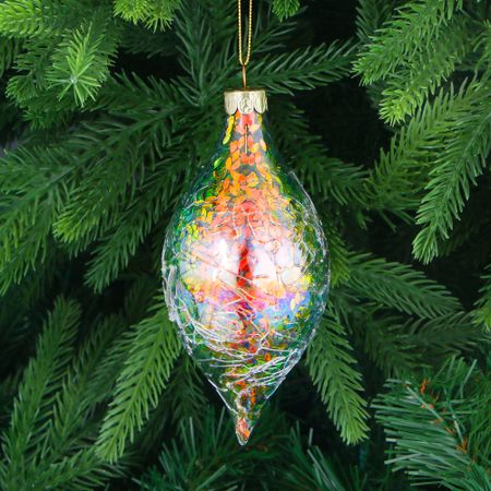 Игрушка ёлочная Yancheng Shiny с орнаментом разноцветная 6х6х13 см