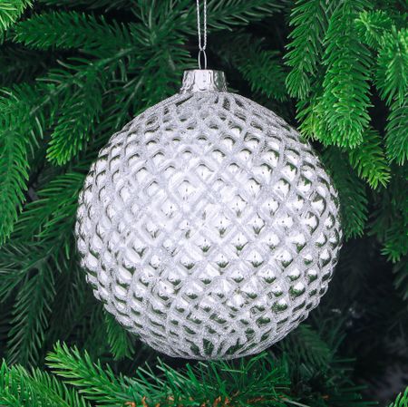 Шар стеклянный Yancheng Shiny серебряный 12 см