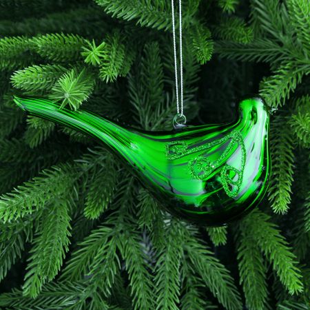 Игрушка ёлочная Yancheng Shiny стеклянная птица 6х5,2х16 см