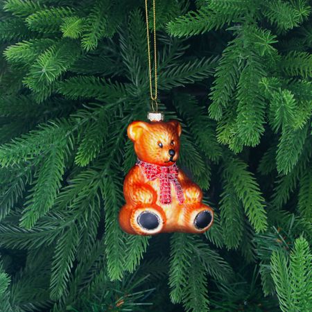 Игрушка ёлочная Yancheng Shiny стеклянная мишка 6х6х9,2 см