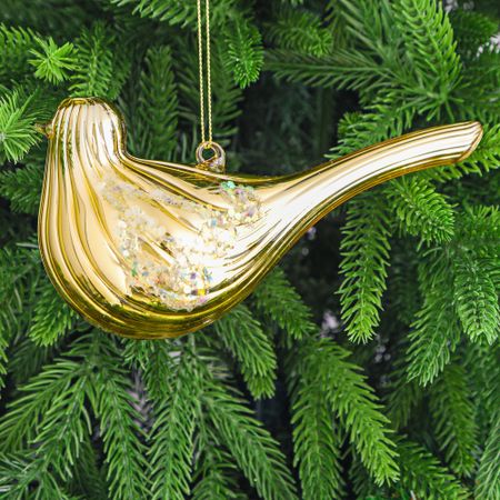 Игрушка ёлочная Yancheng Shiny украшение стеклянное птица 6х7х16 см