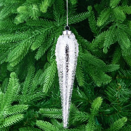 Игрушка ёлочная Yancheng Shiny украшение подвесное стеклянное сосулька 5х5х20 см