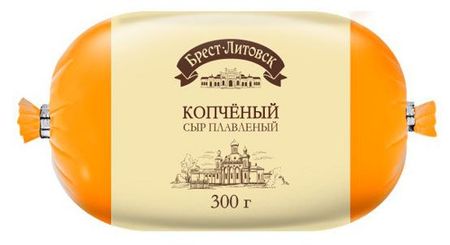 Сыр плавленый копченый колбасный Брест-Литовск 40% БЗМЖ Беларусь, 300 г
