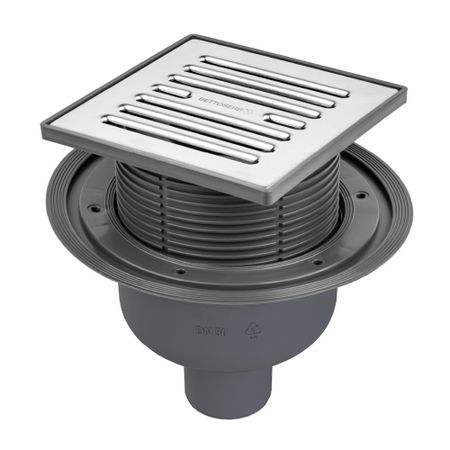 Трап душевой вертикальный Bettoserb Superior Quadro с комбинированным затвором 150х150 мм d50 мм решетка из нержавеющей стали (14702510)