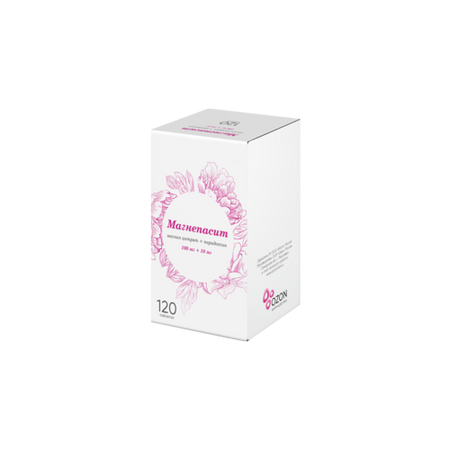 Магнепасит 100 мг+10 мг, 120 шт, таблетки покрытые пленочной оболочкой