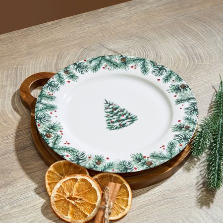 Тарелка Елка/Christmas tree II полиэстерная скатерть merry christmas tree snowflake