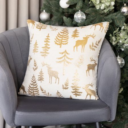 Подушка декоративная Estia Ларэнна экрю/золотой 45х45 см