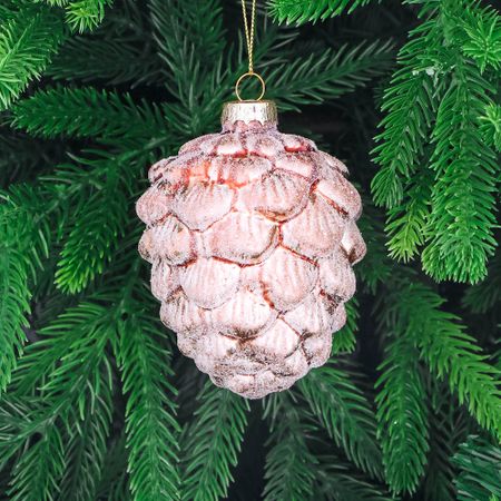 Шар стеклянный Yancheng Shiny новогодний шишка 8x8x9 см