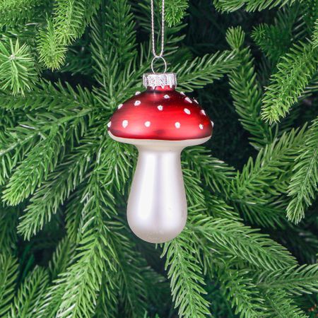 Игрушка ёлочная Yancheng Shiny украшение стеклянное гриб 5,5х5,5х9 см