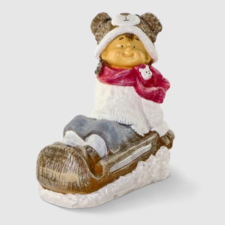 Декоративная Новогодняя фигура Тпк полиформ Девочка на санках