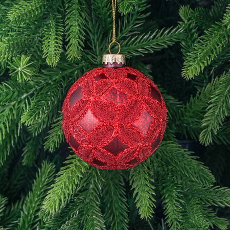 Игрушка ёлочная Yancheng Shiny Игрушка ёлочная Yancheng Shiny шар стеклянный красный бархат 8 см