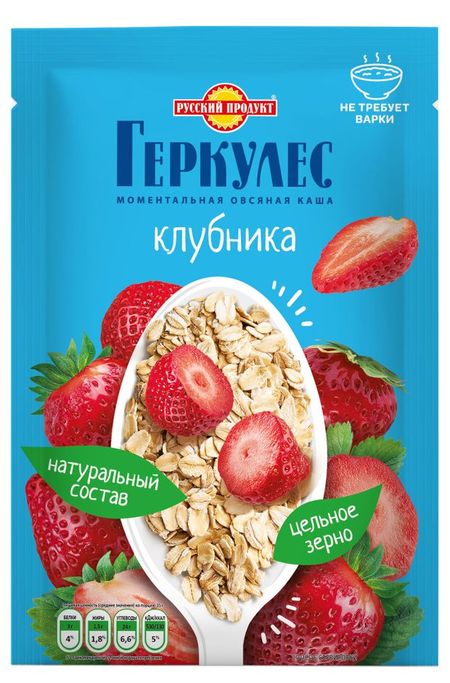 Каша овсяная Геркулес с клубникой, 35 г