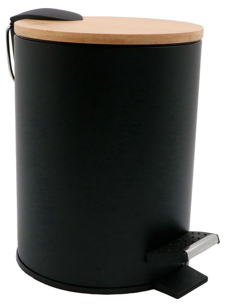 Ведро для мусора Actuel с педалью черное, 3 л