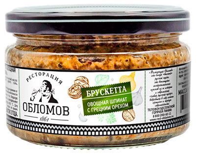 Брускетта Ресторация обломов овощная шпинат с грецким орехом, 210 г