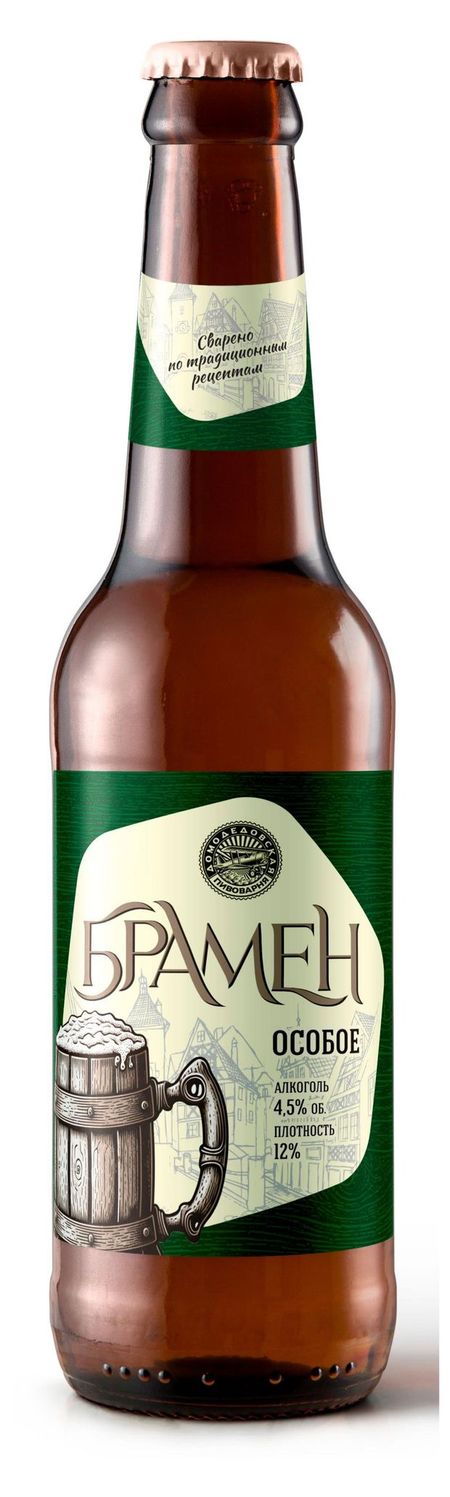 Пиво Брамен Особое светлое фильтрованное, 450 мл