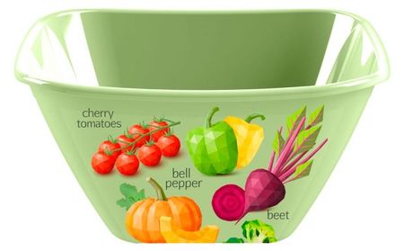 Миска Idiland из полипропилена квадратная с декором, 4 л