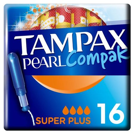 Тампоны гигиенические Tampax Compak Pearl Plus Duo Super с аппликатором, 16 шт