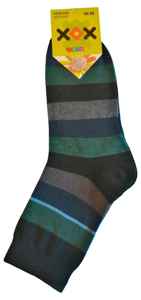 Носки детские ХОХ рисунок полоска черные, р. 16-18