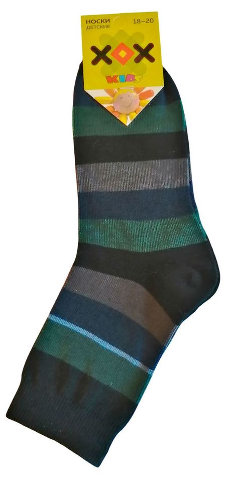 Носки детские ХОХ рисунок полоска черные, р. 18-20