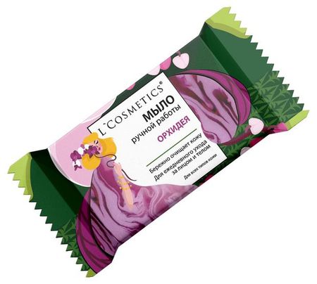 Мыло косметическое L'Cosmetics Орхидея и лаванда ручная работа, 80 г