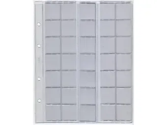 Комплекты листов для монет  200х250 скользящий на 35 ячеек 30х32мм  (5шт) КЛМ 35