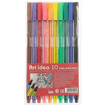 Ручки капиллярные Art idea, 10 цветов 0,5 мм
