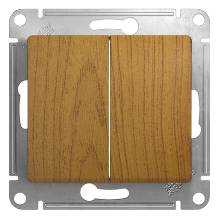 Выключатель Systeme Electric Glossa двухклавишный встраиваемый дуб (GSL000551)