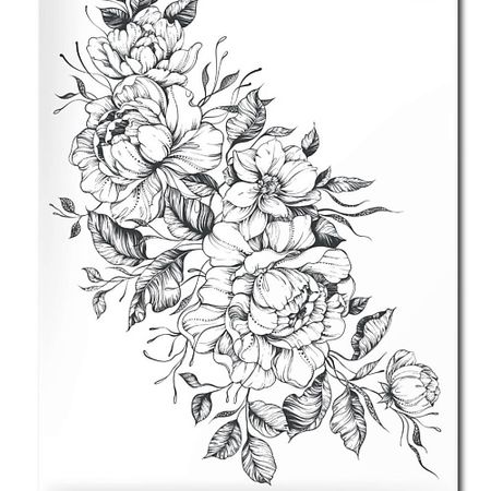 Наклейки для тела PRINT FACTORY Временная переводная татуировка Цветы